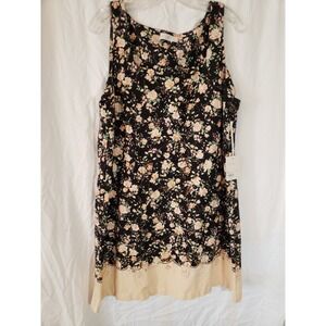 Women's Lauren Conrad Black Floral Sleeveless Dress Size L